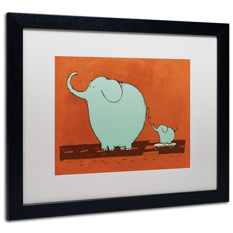 « ragement éléphant » par carla martell, art encadré, Blanc, H 16 po x l 20 po
