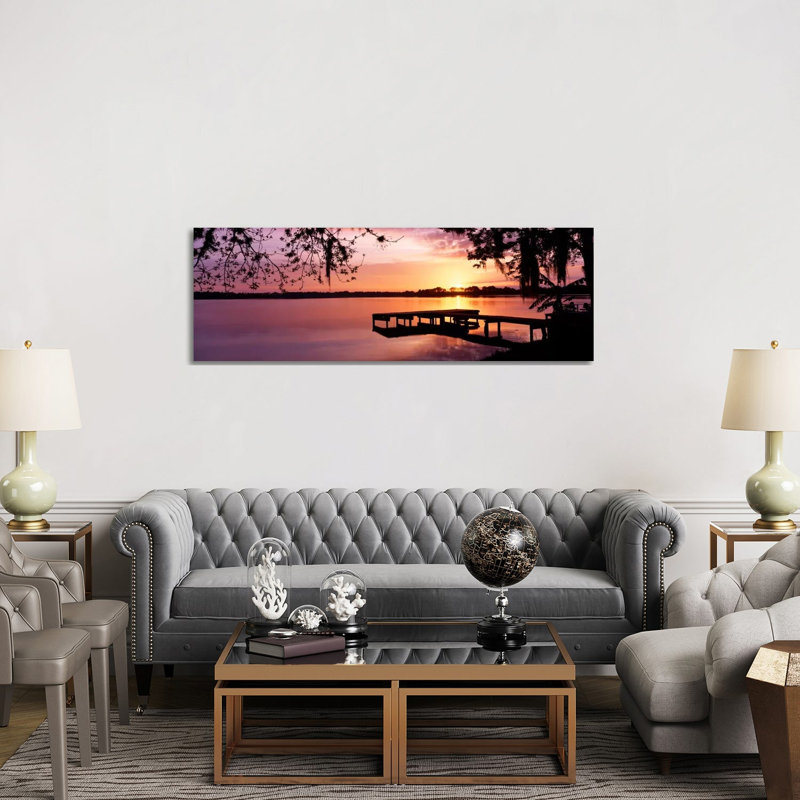 USA, Florida, Orlando, Koa Campground, Lake Whippoorwill, Sunrise by Panoramic Images - Wrapped Canvas Panoramic Print