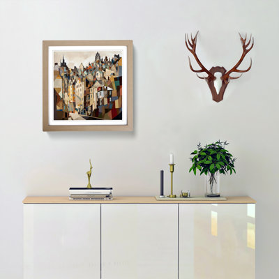 City Of Edinburgh Cubism No.2 - Single Picture Frame Print on Wood