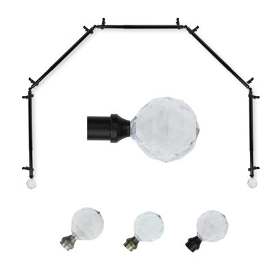 Debbra Adjustable Bay Window Single Curtain Rod