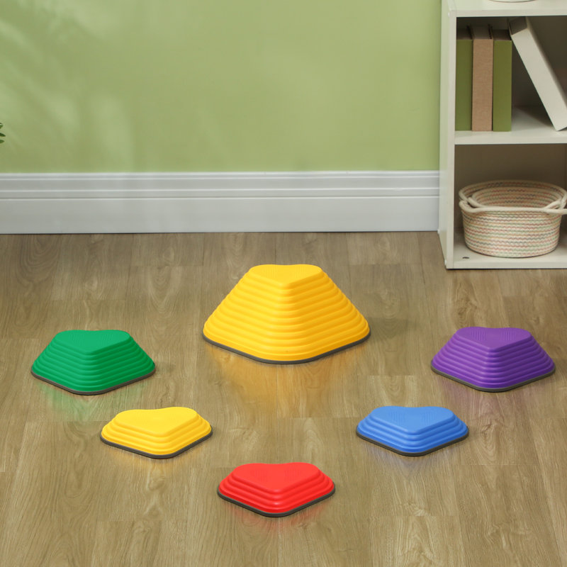 AIYAPLAY Stepping Stones Kids 6 Piece Heart-Shaped Non-Slip Stackable Toys