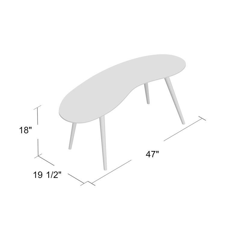 Table basse Meilani, Blanc
