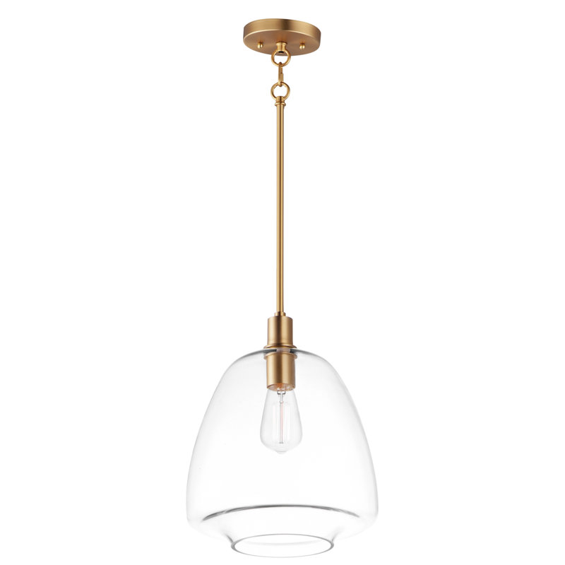 Luminaire suspendu sphérique 1 lumière Caudillo, Laiton satiné
