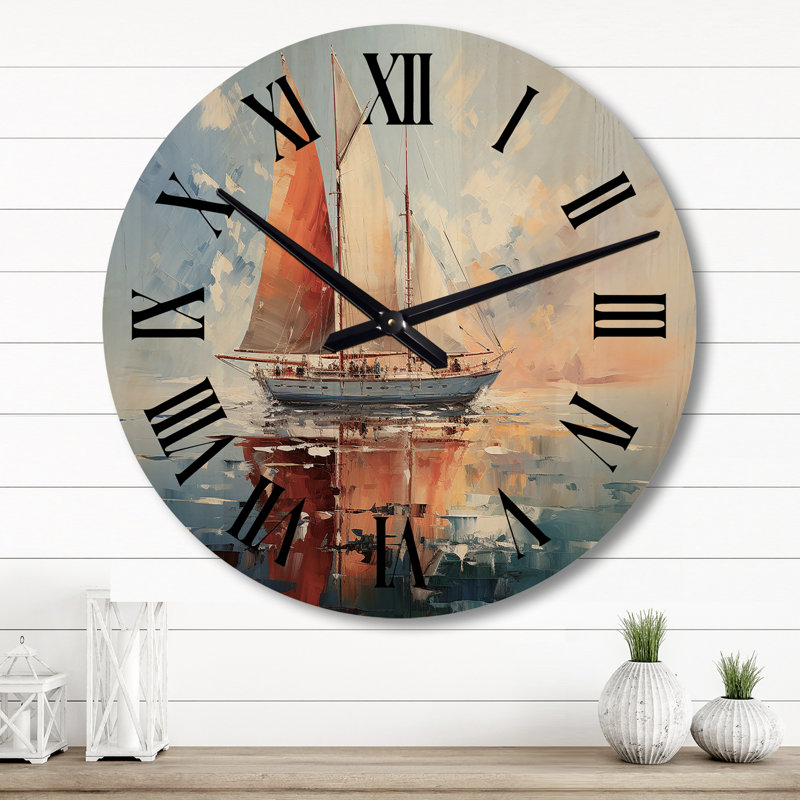 Horloge murale bateau en bois Regatta II, Grand