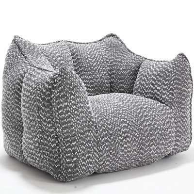 Square Lazy Bean Bag In Grey - Chenille, High Resilient Foam For Living Room, Bedroom Highly Chenille Bedroom, Dining Room