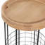 Table d'appoint en métal avec plateau en bois brun