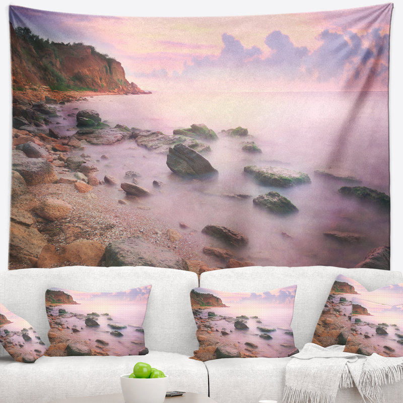 Tapisserie «Seashore Sunset» sur la mer, H 78 po x l 92 po