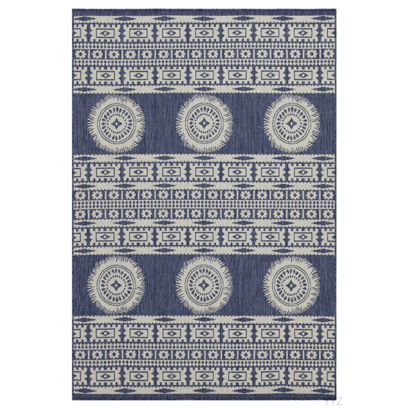 Sunshine GC_HAR2022 Blue 5 Ft. 3 In. X 7 Ft. 3 In. Indoor/Outdoor Area Rug, Rectangle 5'3" x 7'3"