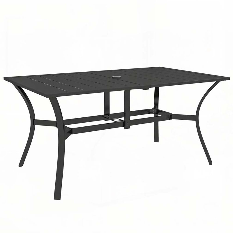 Table de salle à manger d'extérieur avec trou pour parasol