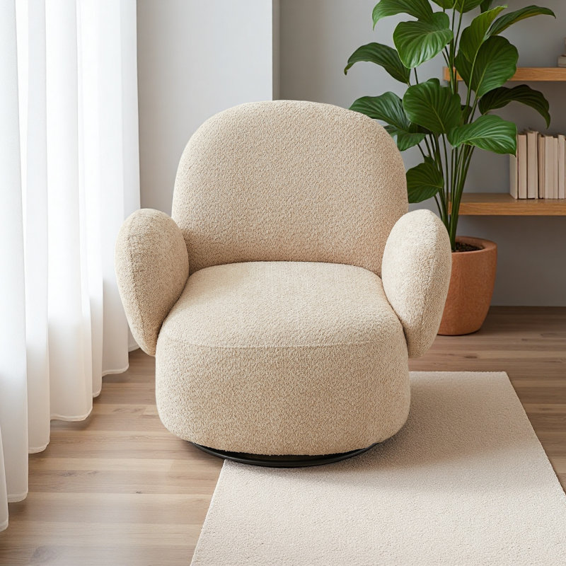 Chaise d'appoint pour le salon avec fonction pivotante, Beige
