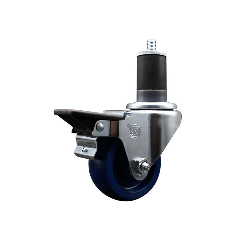 Roulettes pivotantes extensibles en poly 3 à 1 5/8 po avec frein SCC
