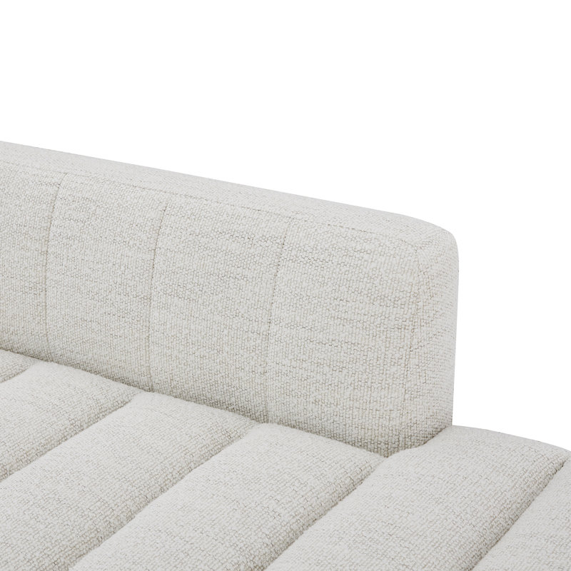 Chaise longue rembourrée Novi, Tweed Merino Pearl Performance