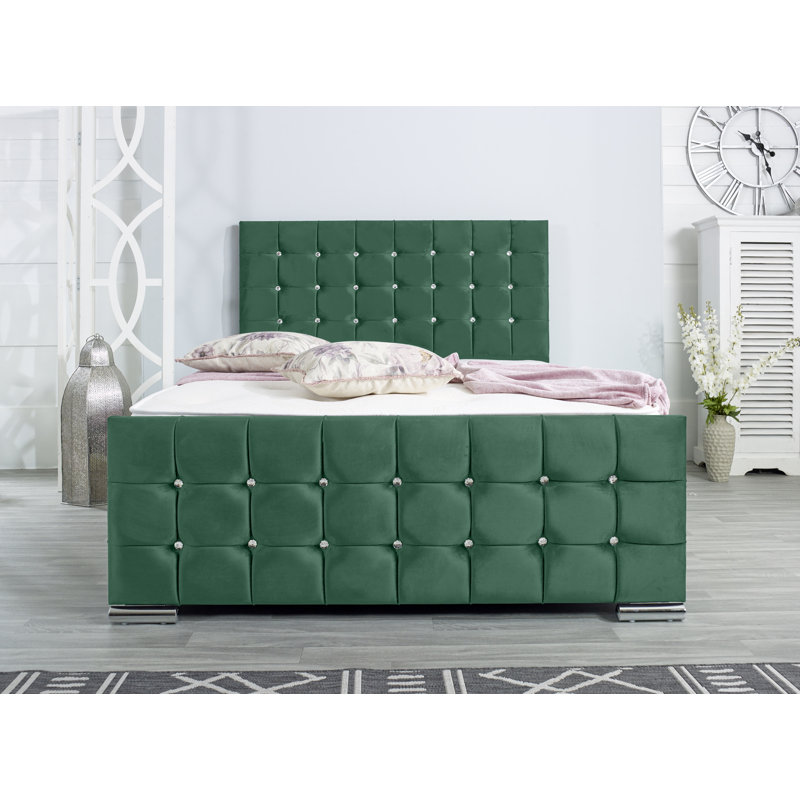 Lexington Upholstered Bed Frame, Double (4'6), Green