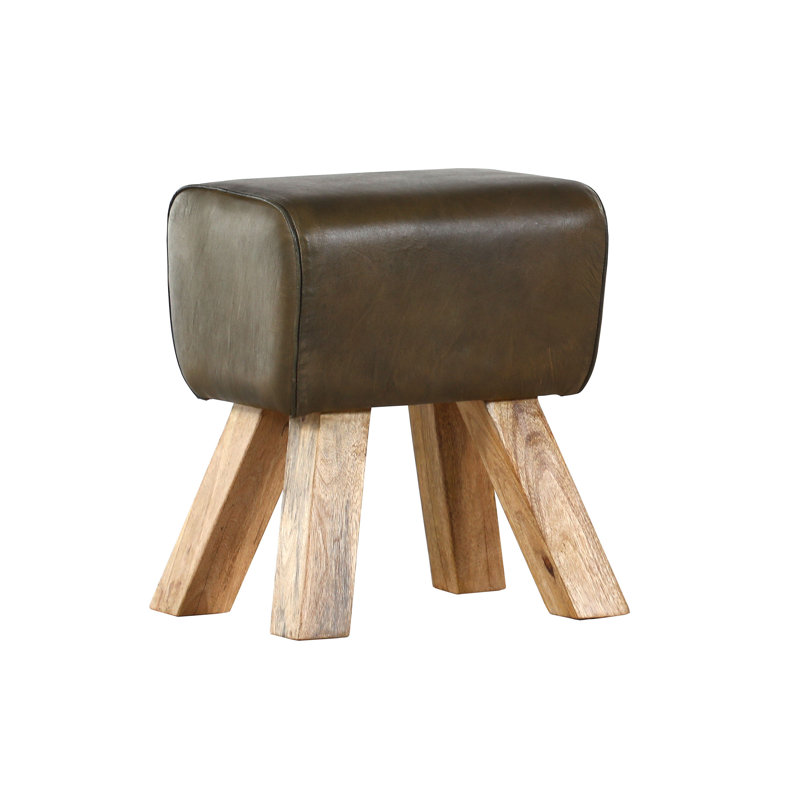 Ralls Solid Wood Accent Stool, Green