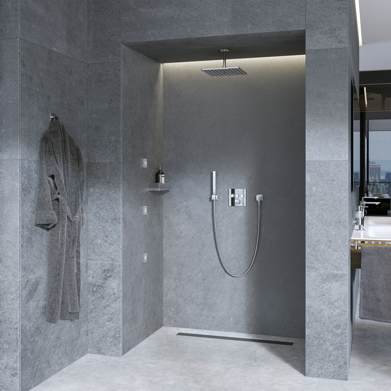 Rainshower Aqua Body Spray Square, Brushed Nickel