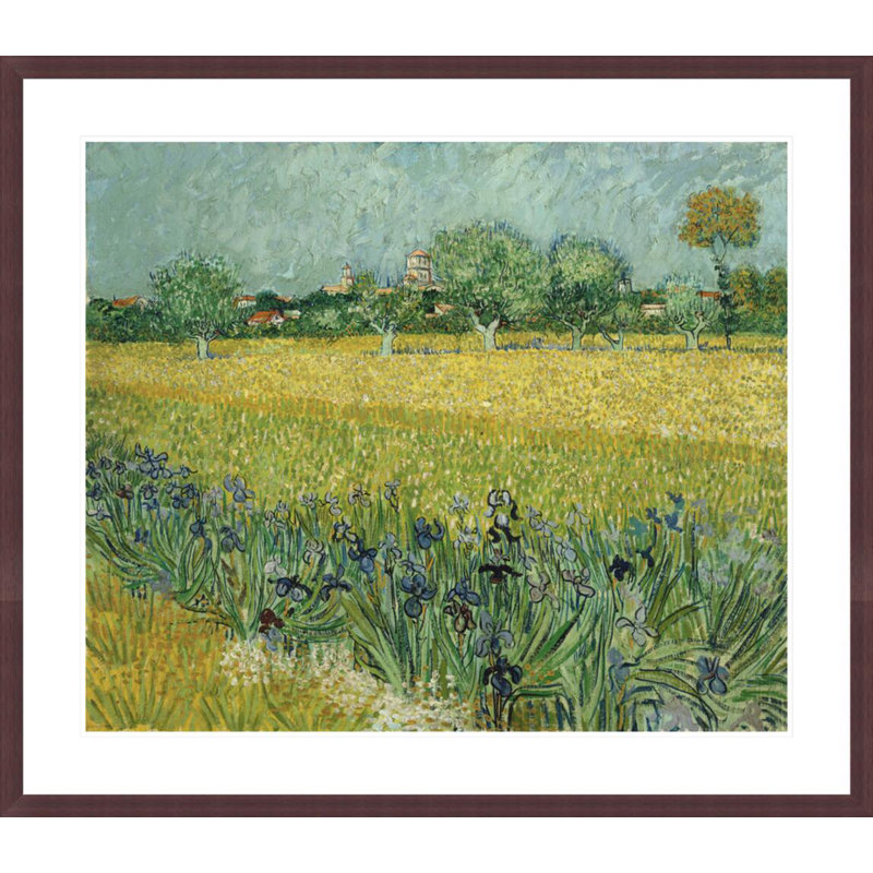 «Field with Flowers Near Arles» par Vincent van Gogh, impression giclée encadrée, H 33,5 po x l 38,43 po