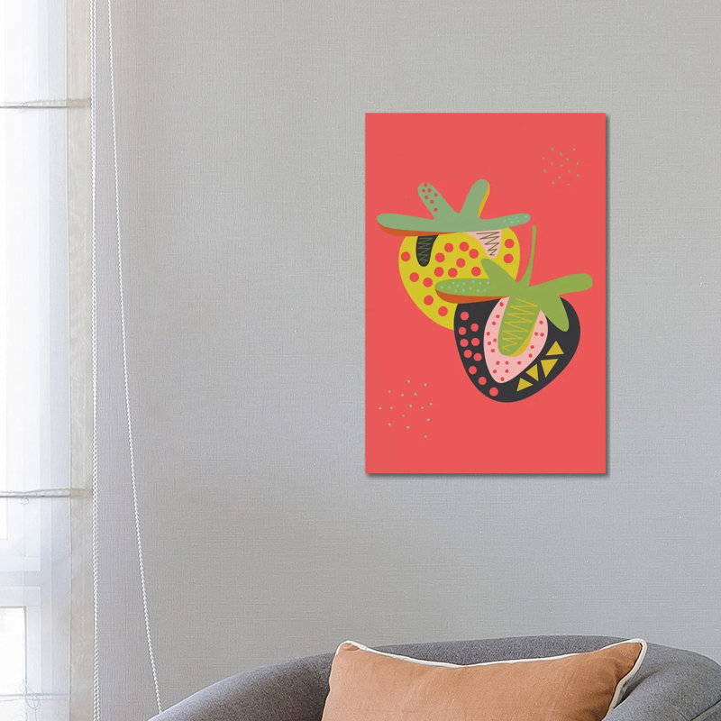 Strawberries by Flatowl - Wrapped Canvas Print, 66.04 cm H x 45.72 cm W x 3.175 cm D