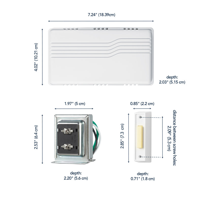 Heath Zenith White Plastic Wired Contractor Doorbell Kit with Transformer, Chime, and 2 Push Buttons