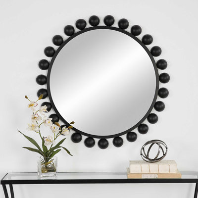 Asana Metal Round Wall Mirror