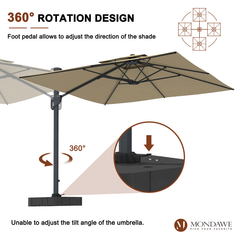 Parasol en porte-à-faux Angelia, Taupe