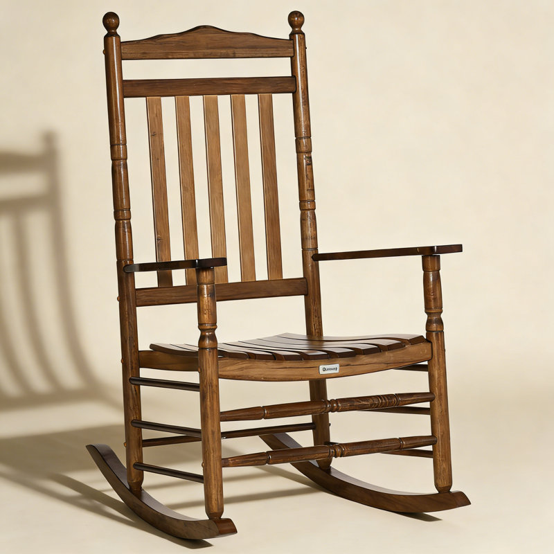 Chaise berçante à haut dossier Traditional, Brun
