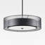 Lustre suspendu cylindrique à 3 lumières de 20 po en tissu noir-1211287285