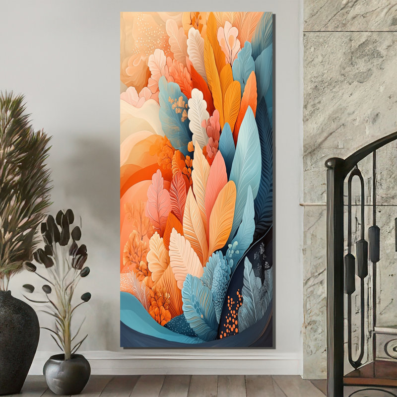 Albin Ferms Dream Botanicals Pastel Fragments III - Botanicals Large, art mural, H 60 po x l 28 po, Toile tendue
