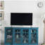 Meuble télé 63 po, buffet, armoire de rangement, bleu sarcelle