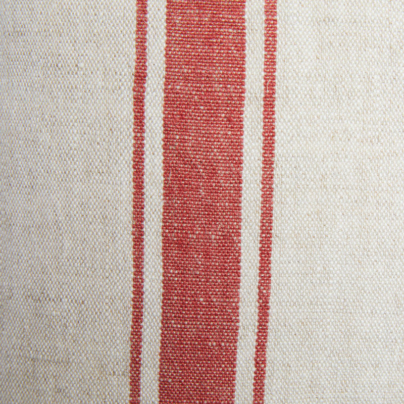 Marseille Pillow Cover - 22" x 22", Red/Natural Stripe