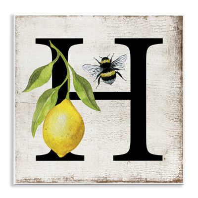  «Lemon & Bee H», art mural sur plaque par Creatif Belle