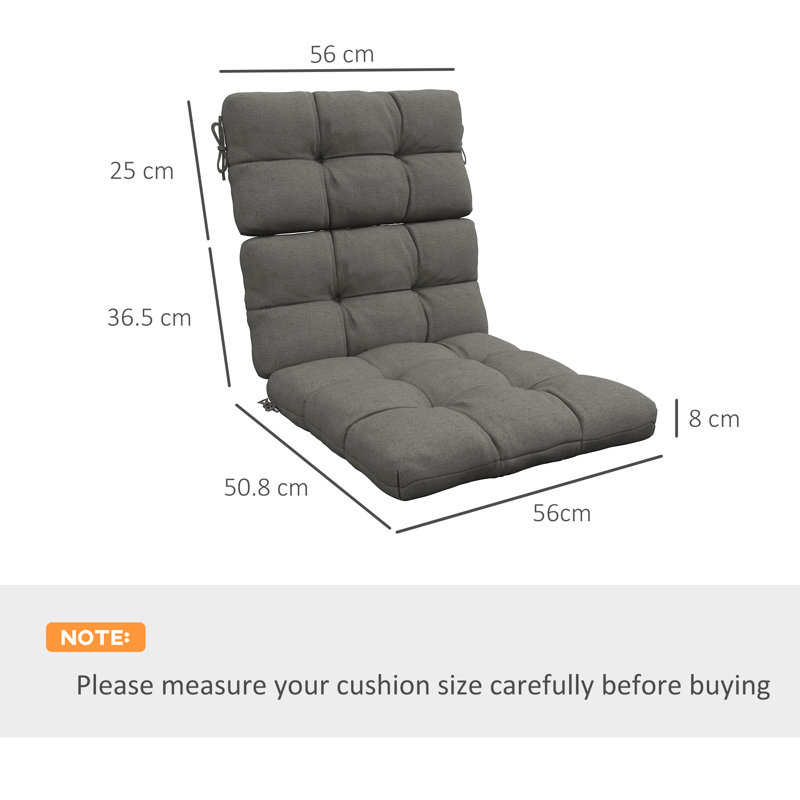 Garden Seat/Back Cushion, Grey