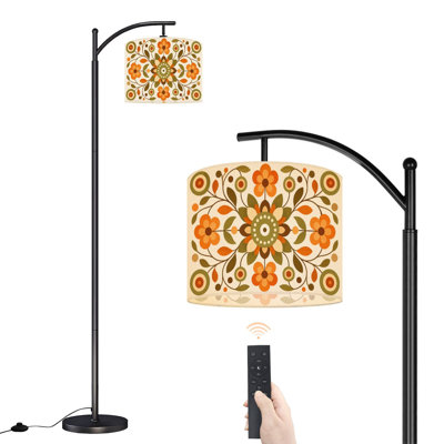 Lampe sur pied à arc avec abat-jour réglable Vintage