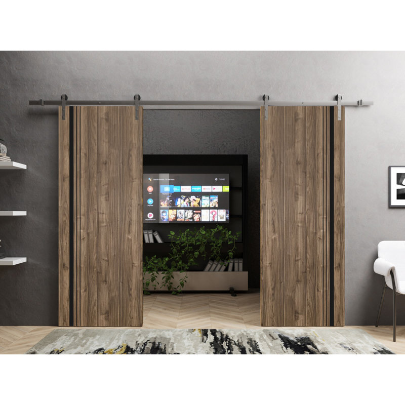 Portes françaises en bois massif massif, Noyer, 72 po x 84 po