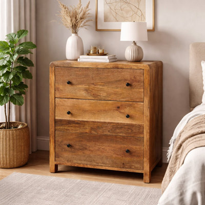 Oakish Three Drawer Chest