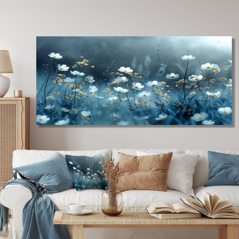 Bibeau - Wildflowers Wall Art Living Room, Toile tendue, 28" H x 60" W