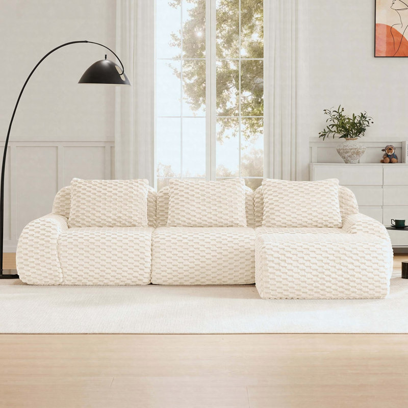 Canapé modulaire Boneless, Tissu crème
