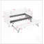 Lit de jour en vichy douillet avec couchette, port USB et conception adorable en forme de vague, aucun sommier nécessaire, tissu en lin-121317065