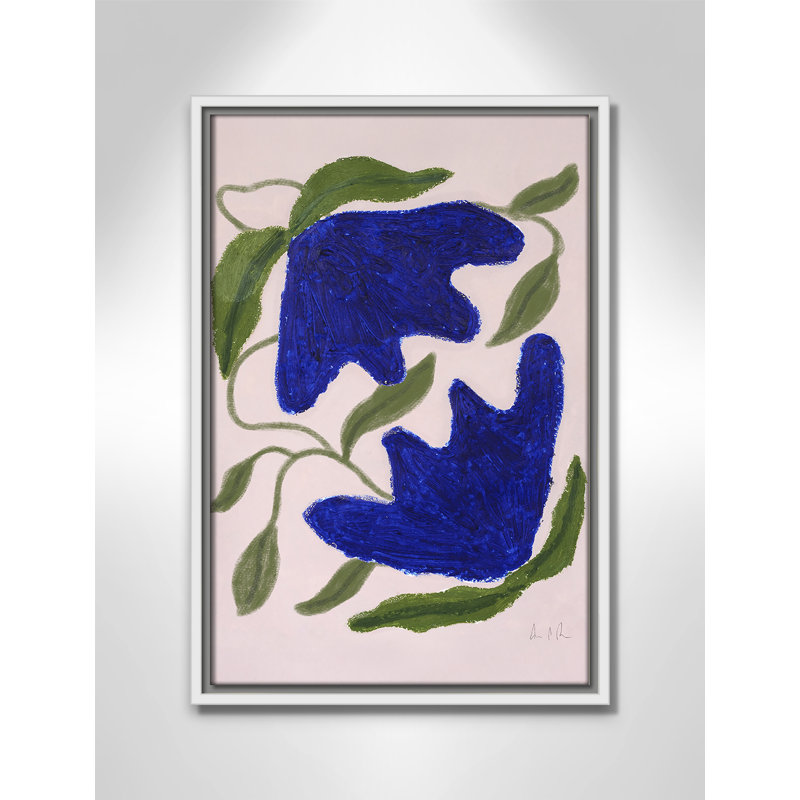 «Colette Blue Anemones» par Camilla Bergqvist, H 19,5 po x l 13,5 po, Blanc
