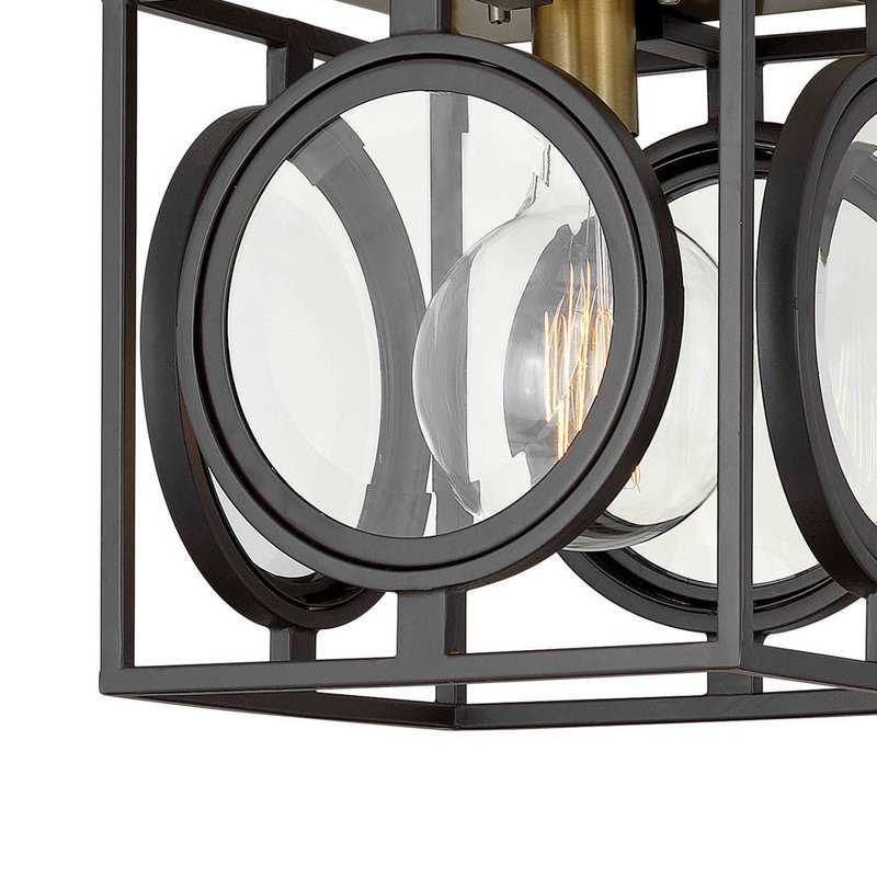 Fulham Buckeye Bronze Globe Flush Mount with Clear Beveled Glass