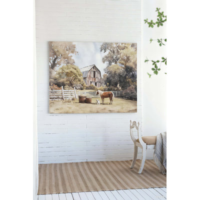 59.1X47.2" Barnyard Landscape Canvas Print