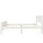 Lit simple blanc - structure de plateforme en bois massif avec tête de lit