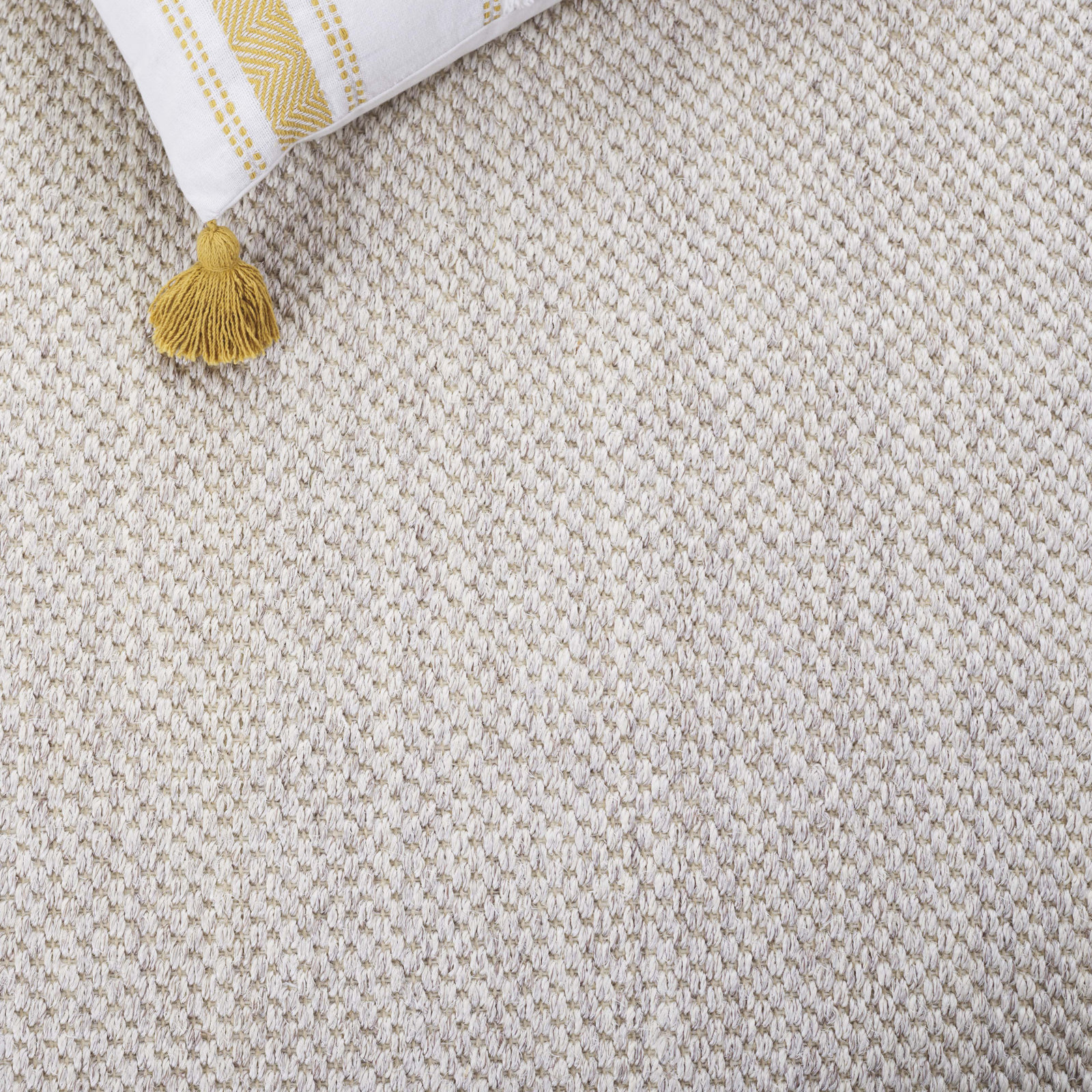 Torbin Marble Beige Jute Rug, Oval 6' x 8'