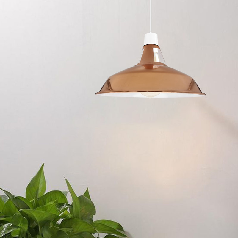 16 cm H Bowl Lamp Shade, Rose Gold