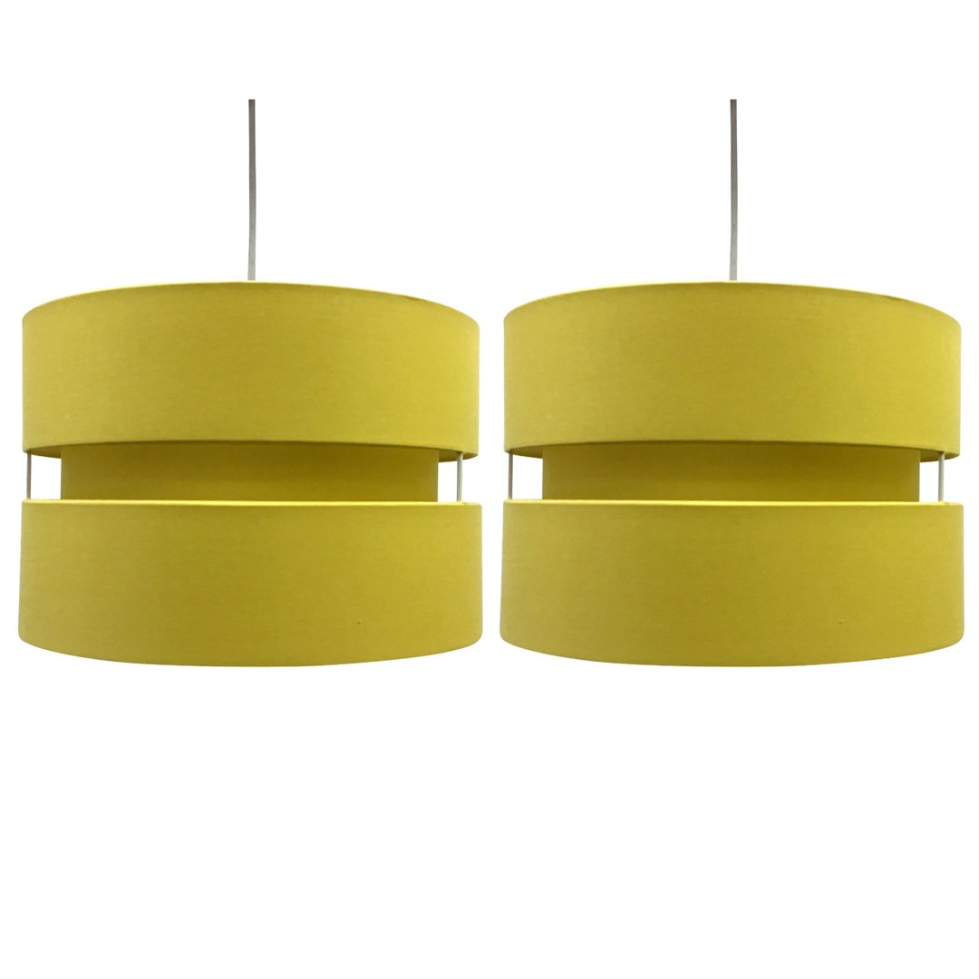 Bright 19cm H Cotton Drum Pendant Shade