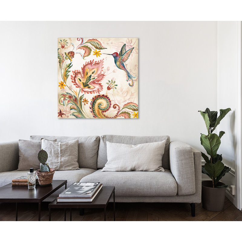"Boho Spice Hummingbird II", toile tendue par Charlton Home®, H 48 po x l 48 po x P 1,5 po