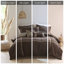 Ensemble de literie de luxe 7 pièces, polyester micro velours côtelé, brun grand, style chalet moderne