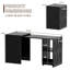 Bureau pliable extensible avec tablette de rangement et station de charge, table d'étude pliable pour petits espaces, bureau à domicile, dortoir, bureau d'ordinateur multifonctionnel, noir-1078907968