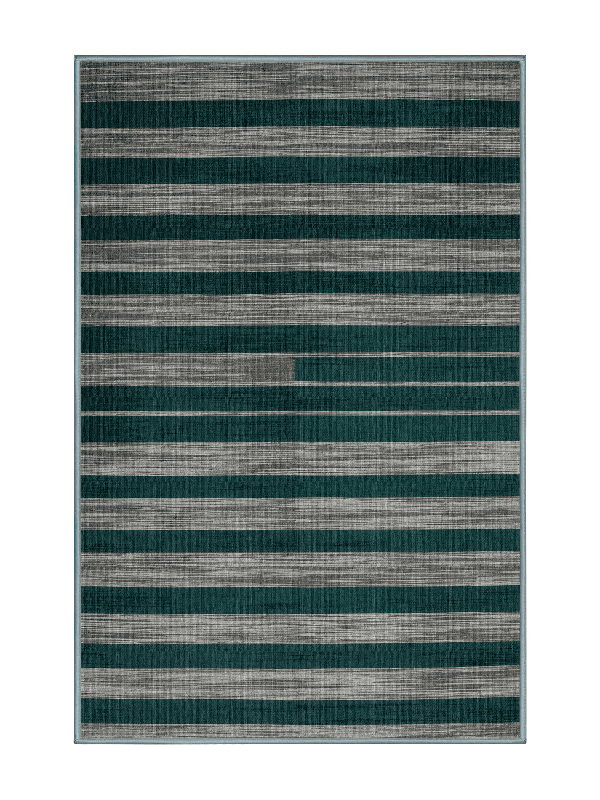 Horizontal Shape Rug Longshore Tides Machine Washable Horizontal Stripes Blue Area Rug | Wayfair