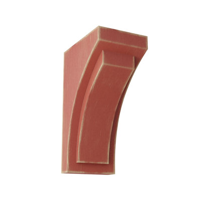 4"W x 5 3/4"D x 10"H Medium Felix Wood Vintage Decor Corbel, Salvage Red
