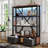 3-Shelf Metal Bookcase With Drawers For Home Office, Open Bookcase, Vintage Industrial Style Bookcase With LED